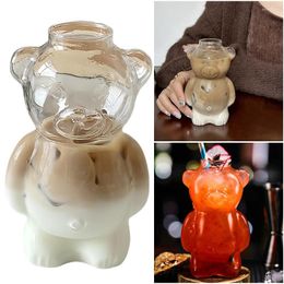 Wine Glasses Cartoon Bear Shaped Coffee Mug Novelty Juice Glass Drinkware Cup Beverage For KTV Bar Club Parties