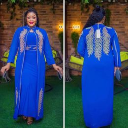 Ethnic Clothing 2024 African Women's Wedding Dress Spring And Autumn Long Sleeved Red Black Blue White Skirt Set Muslim Pants Abaya