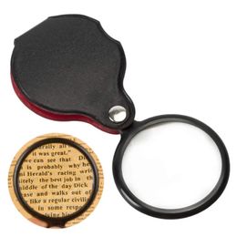 Mini Pocket Magnifying Glass Handheld 6X Foldable Magnifier Magnifying Loupe Reading Glass Lens For Reading Books Newspaper