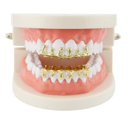 hip hop water drop grillz real gold plated hollow dental grills rapper body jewelry four colors golden silver rose gold gun black 4666820