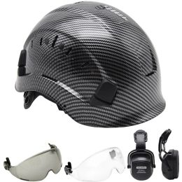 Helmets Ce Carbon Fibre Safety Helmet for Engineer Construction Industrial Protective Working Rescue Bicycle Motorcycle Helmets Hard Cap