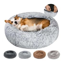 Shipping Pet Ocean Plush Gatto Round Kennel, caloroso cuscinetto invernale, letto per cani, pelliccia antiadere