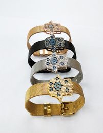 New Fashion Hamsa Hand Connector Charm Bead watch belt bangleCZ Micro Pave zirconia Charm Bead Bracelet BG2526377177