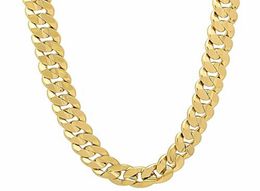 Massive Classic Male Jewelry Smooth Curb Chain 18k Yellow Gold Filled Womens Mens Solid Necklace 24 inches5197470
