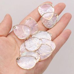 Pendant Necklaces 5Pcs Natural Mirror Shell Pendants Water Drop Shaped Transparent Mother Of Pearl Charms For DIY Jewellery Making Necklace