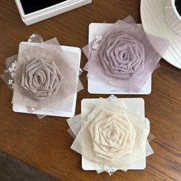 Brooches Vintage Fabric Lace Rose Flower Brooch Elegant Corsage Lapel Pin For Women Fashion Jewellery Wedding Party Badge Accessories