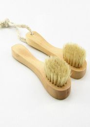 Brush for Facial Exfoliation Natural Bristles Exfoliating Face Brushes for Dry Brushing and Scrubbing with Wooden Handle2474022