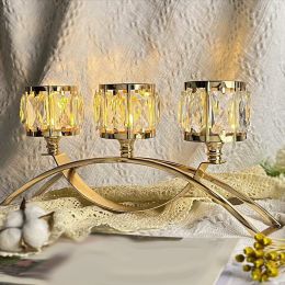 Holders 3 Arm Glass Tealight Candelabra Taper Candle Stand for Club Desktop Event