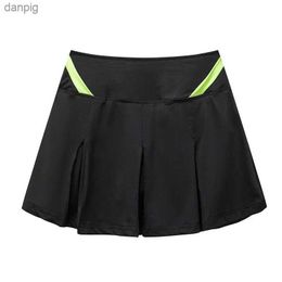 Skirts Sport Tennis Skirt Quick Dry Loose Women Pleated Workout Skirts Summer Sports Badminton Skort with Safety Shorts Y240508