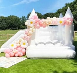 4x4x3m with blower Commercial Full Trampolines Inflatable Castle Wedding Bounce House with dry slide Inflatable Bouncy party center free ship to your door