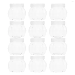 Storage Bottles 12 Pcs Pet Pumpkin Jar Biscuits Transparent Holder Container Candy Jars The Child Shaped Mini