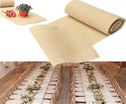 Whole Hessian Burlap Craft Ribbon Vintage Wedding Home Decor DIY 30x275cm Lace Table Runner Party Event Supplies6301393