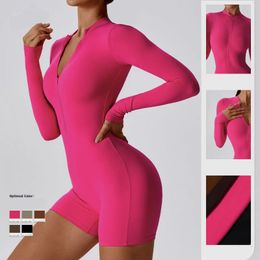 Party Dresses Seamless Yoga Set Women's Jumpsuits One-Piece Suit Zipper Gym Push Up Workout Clothes Fitness Bodysuit Sportswear Tracksuit