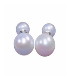 Stud Real S925 Sterling Silver Luxuriou Super Big 1112mm Natural Pearl Fashion Double Earrings For Women7723115