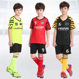 Jerseys Custom Cheap Kids Football Uniform Youth Boy Blank Football Practise Jerseys High Quality Soccer Uniform Jersey Set For ldren H240508
