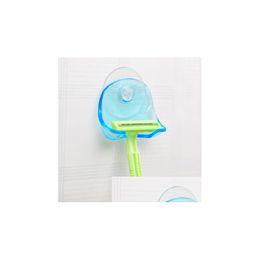 Other Bath Toilet Supplies 1Pcs Clear Blue Plastic Super Suction Cup Razor Rack Bathroom Holder Shaver Drop Delivery Home Garden Dhxx0