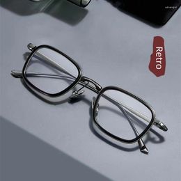 Sunglasses Frames High Luxury Pure Titanium Acetate Fibre Retro Minimalist Design Men Square Eyeglass Frame Optical Prescription Computer