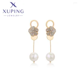 Stud Earrings Xuping Jewellery Fashion Zirconia Gold Colour Piering Pearl Sag For Women Schoolgirl Christmas Party Gifts 14E2372205