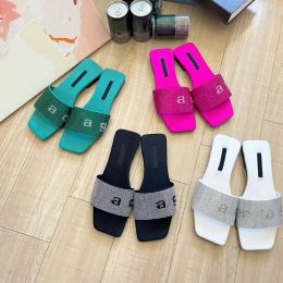 2024 New style Slippers sandal luxury Summer Women Slide sexy Sliders canvas Mule pool beach Designe shoe lady fashion hike walk loafer outdoor sandale gift Men shoes