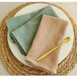 Table Cloth 40x40cm 1pcs Sand Washed Cotton Linen Plain Colour Art Home Kitchen Napkin Meal Mat Tea Towel Heat Insulation Pad Sackcloth