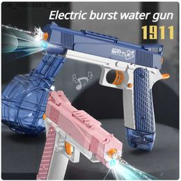 Sand Play Water Fun Hot M1911 Gun Electric Fully Automatic Game Toy Summer Outdoor Boxing Beach Girl and Boy Gift Q240408