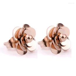 Dangle Earrings Fashion Sweet Camellia Titanium Steel Crystal From Austrian 2 Colors Fit Women And Female As Lovely Gifts