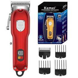 Hair Trimmer Kemei 802 Professional Hair Clipper Adjustable Hair Trimmer For Men Barber Shop Electric Beard Haircut Machine Rechargeable T240507