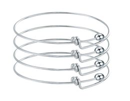 10pcs Stainless steel Blank Adjustable Expandable Wire Bracelets Bangles For DIY Charm Bangle Jewelry9260081