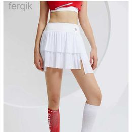 Skirts Skorts Women High Waist Double Layer Pleated Skirt Sports Tennis Skirts Fitness Athletic Running Short Athletic Workout Skort d240508