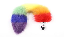 Mabangyuan Colourful Artificial Fox Fur Back Court Anal Plugs Femdom Teasing Instrument Tail Masturbation Fun Adult1295047