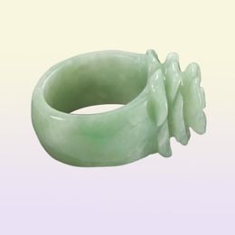 A goods natural Burma Jade bean green small flowers rose jade ring ring flower ladies ladies 68311237165315