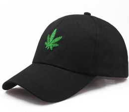 New arrival Embroidered leaf baseball cap wild black green linen leaf hat men and women summer Caps6099909