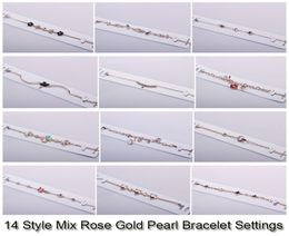 14 Styles Pearl Bracelet Settings Zircon Rose Gold Bracelets For Women Settings Mounting Bracelet Blank DIY Jewellery DIY Gift4015186