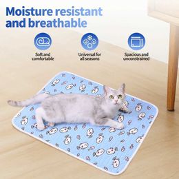 Cat Beds Furniture Dog Cooling Mat Summer Pet Self Cooling Pad with Non-Slip Bottom Cat Bed Mat for Small Medium Large Dogs Indoor Dog Crate Mat d240508