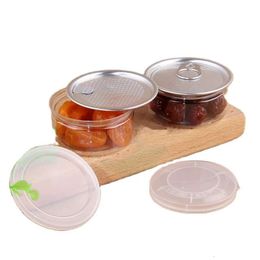 Jar Wholesale 100Ml Clear Packaging Plastic Bottles PET Metal Lid Airtight Tin Can Pull Ring Concentrate Container Food Herb Storage Box Customised