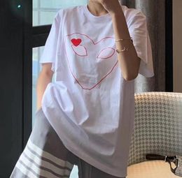 Women T Shirt Casual Polka Dot Embroidery Heart Summer Tees Couples Man Tops Asian Plus Size XS 4XL Whole6329576