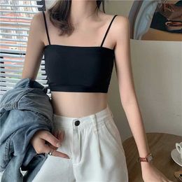 Women's Tanks Fashion Sexy Bras for Women Push Up Lingerie Ice Silk Seamless Word Sling Female Tube Top Fashion Solid Bralette Top Tanks