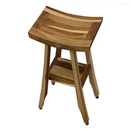 Storage Boxes Teak Shower Bench With Anti-Slip Feet And Adjustable Rubber Pads Wet Environments Solid Wood Chair Spa Bath