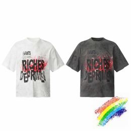 Men's T-Shirts Enfants Riches Deprimes ERD T-Shirt Men Women Hip Hop Tie-dyed T Shirt T With Tags T240508