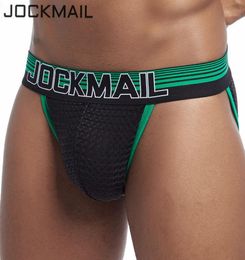 JOCKMAIL Sexy Men Underwear Jockstraps mesh man Jocks Bikini Gstrings thong cuecas Male panties Briefs Gay underwear Penis 2205138853325