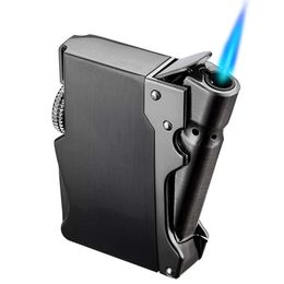 New Cannon Press Cigarette Lighter Metal Iatable Blue Flame Windproof Torch Butane Gas Unfilled Lighter