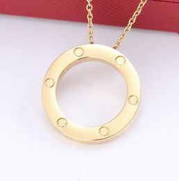 couple screw Necklaces women stainless steel couple round circle Pendant jewelry on the neck fashion Christmas Valentine Day Gifts2394220