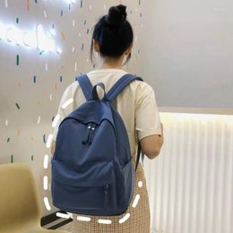 School Bags Backpack Women Nylon Solid Big Capacity Girls Bag Chic Simple Unisex Couples Travel Bagpack Fashion