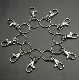 10pcslot Classic Key Chain Ring Silver Metal Swivel Lobster Clasp Clips Key Hooks Keychain Split Ring DIY Bag Jewelry Wholeales9125996