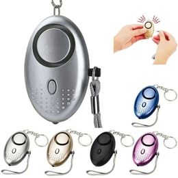 Defense Self 130Db Alarm Egg Shape Keychain Pendant Personalize Flashlight Personal Safty Key Chain Charm Car Keyring ring