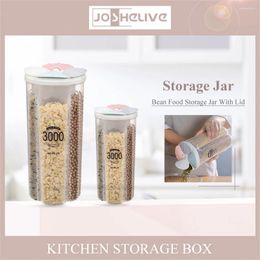 Storage Bottles Kitchen Sealed Box Cereal Dispenser Food Tank Rotating Cups Container Case Flour Grain Organizer