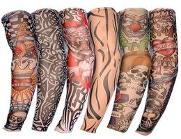 LEARNEVER 6 pcsset Fashion Temporary Fake Tattoo Sleeves Arm Art Design Kit Nylon Party6486568