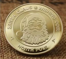 New Santa Claus Wishing Coin Collectible Gold Plated Souvenir Coin North Pole Collection Gift Merry Christmas Commemorative Coin F7592081