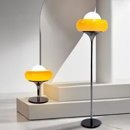 Table Lamps Vintage Orange Floor Light Living Room Glass Shade Corner Lamp Home Decor Bedroom Stand Led