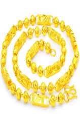 24 Zoll 24 Karat Gold plattiert Buddha Perlenketten Halskette für Herren gelbe Kupfer Sechskant Halsketten Juwely7089943